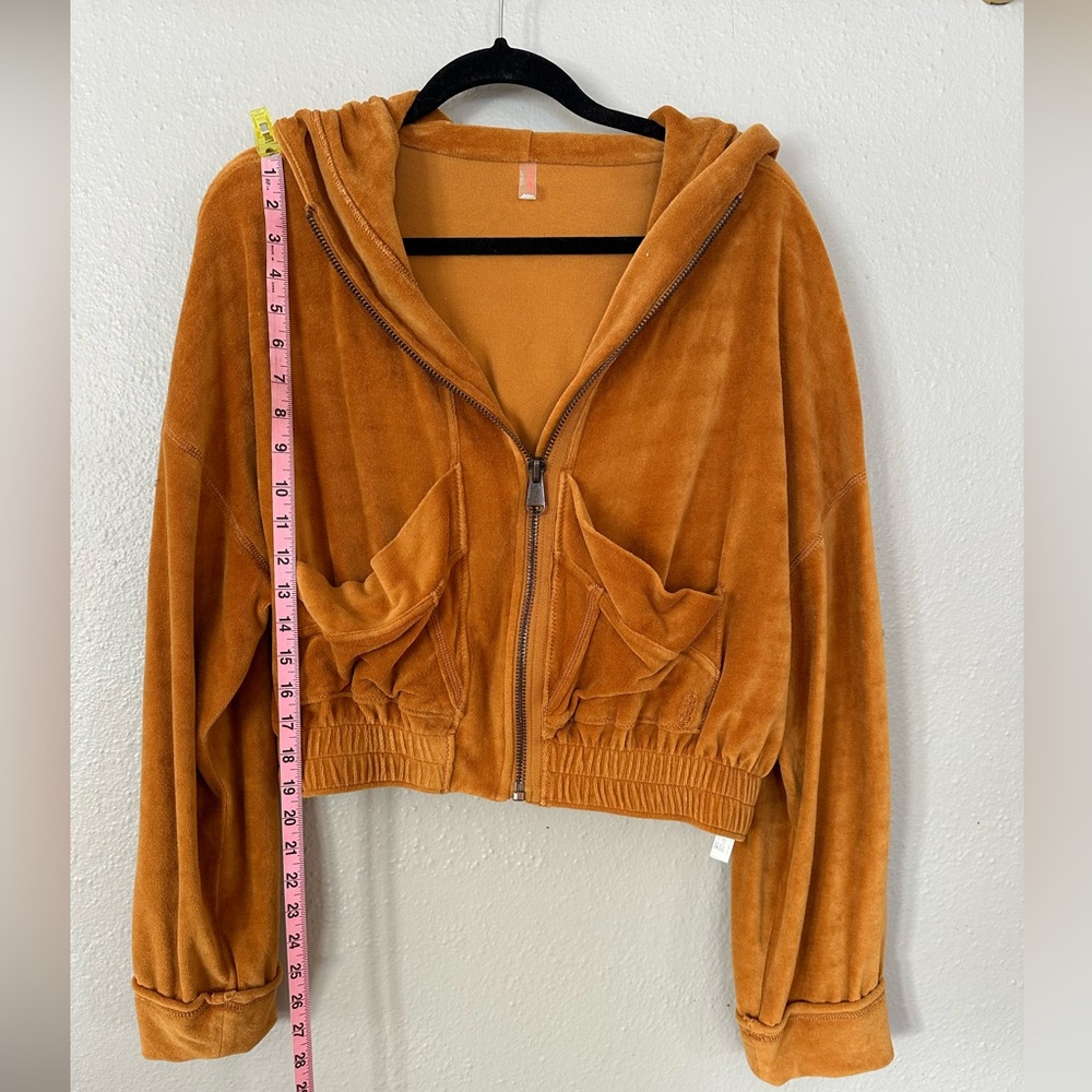 FP Movement Time Out Velour Full Zip Hoodie Jacket Large